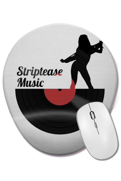 BASKI DÜNYASI Striptease Music Mouse Pad oval cu suport pentru încheietura mâ...