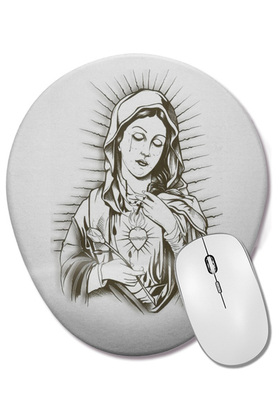 BASKI DÜNYASI Mouse Pad oval Maria De Nazare cu suport pentru încheietura mâinii