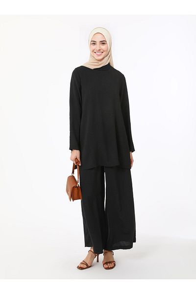 Refka Aerobin Basic Tunic & Trousers Διπλό Σετ - Μαύρο - Ρέφκα