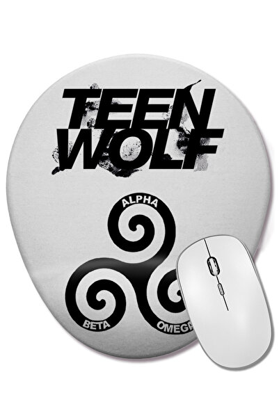 BASKI DÜNYASI Mouse Pad oval cu suport pentru încheietura mâinii Teen Wolf Alpha Beta Omega