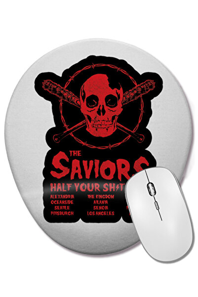 BASKI DÜNYASI Mouse Pad oval The Saviors Half Your Shit Tour cu suport pentru...