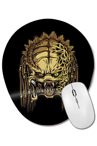 BASKI DÜNYASI Wolf Predator Caricature Xenomorph Mouse Pad oval cu suport pen...