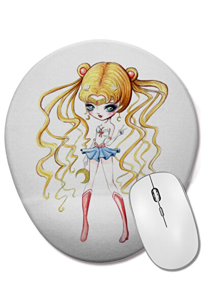 BASKI DÜNYASI Sailor Moon 011 Mouse Pad oval cu suport pentru încheietura mâinii