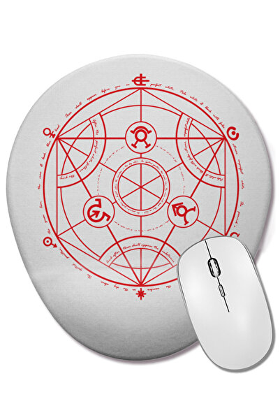 BASKI DÜNYASI Mouse Pad oval The Red Circle cu suport pentru încheietura mâinii