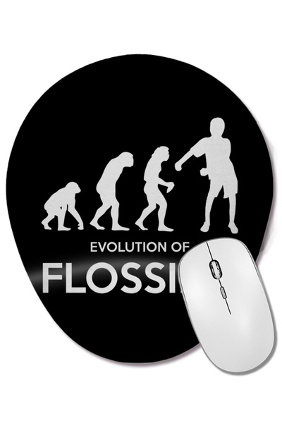 BASKI DÜNYASI Evolution Of Flossing Mouse Pad oval cu suport pentru încheietura mâinii