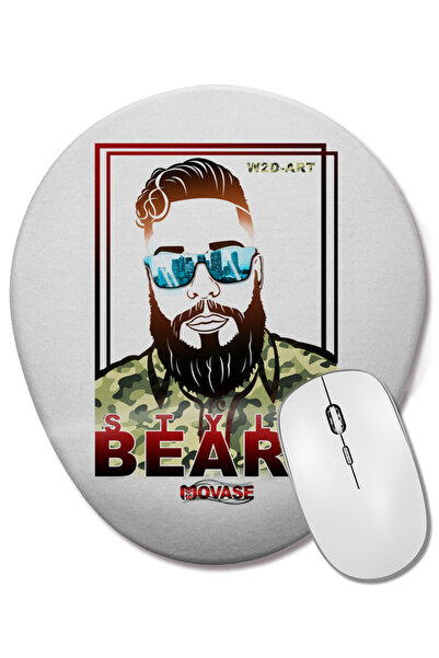 BASKI DÜNYASI Mouse Pad oval stil M1 cu suport pentru încheietura mâinii