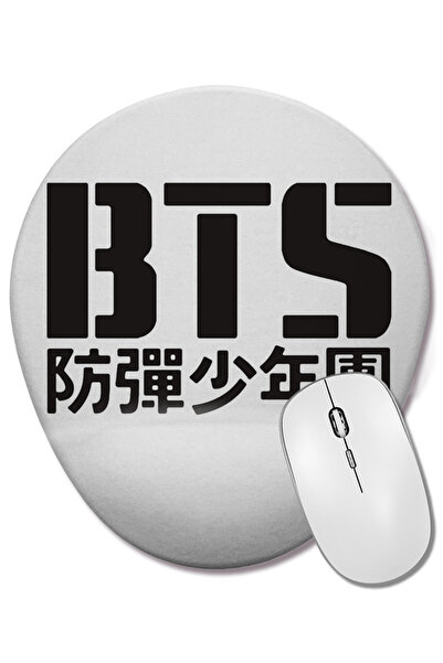 BASKI DÜNYASI Mouse Pad oval cu suport pentru încheietura mâinii cu logo Bts