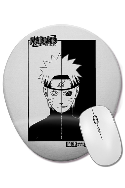 BASKI DÜNYASI Mouse Pad oval Naruto Kurama cu suport pentru încheietura mâinii