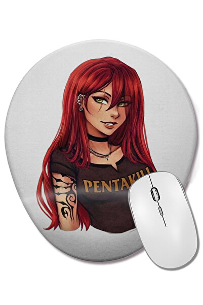 BASKI DÜNYASI Mouse Pad oval Pentakill cu suport pentru încheietura mâinii