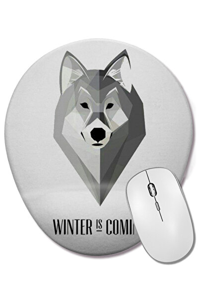 BASKI DÜNYASI Winter is Coming Game Of Thrones Mouse Pad oval cu suport pentr...