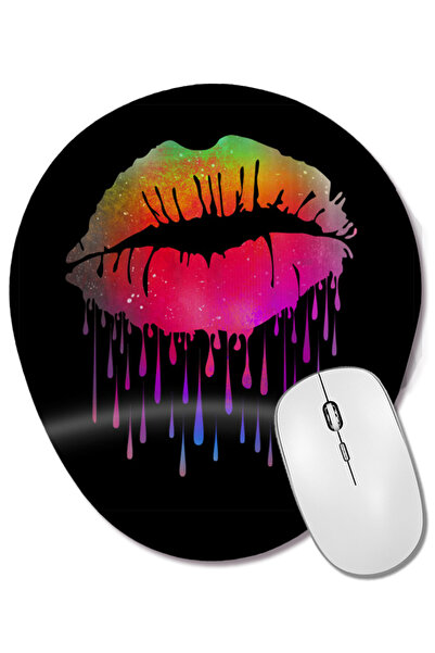 BASKI DÜNYASI Mouse Pad oval Candy-Like Lips cu suport pentru încheietura mâinii