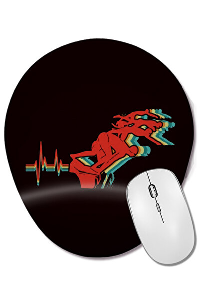 BASKI DÜNYASI Mouse Pad oval cu suport pentru încheietura mâinii, cu design de atlet de înot, în stil retro, pentru piscină interioară