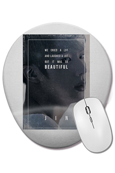 BASKI DÜNYASI Mouse Pad oval Bts Wings Jin cu suport pentru încheietura mâinii