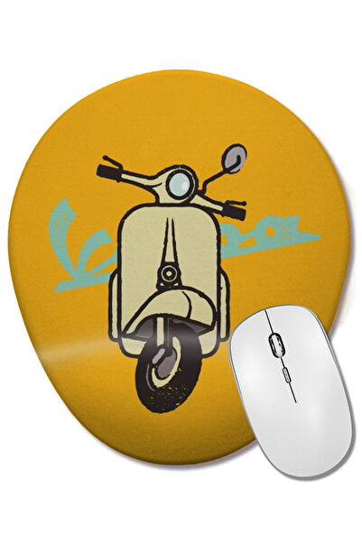 BASKI DÜNYASI Mouse Pad oval Vespa 01 cu suport pentru încheietura mâinii