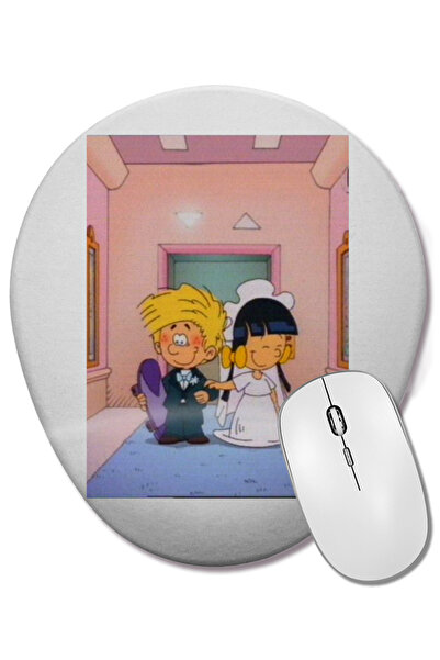 BASKI DÜNYASI Mouse Pad oval Cedric și Chen cu suport pentru încheietura mâinii