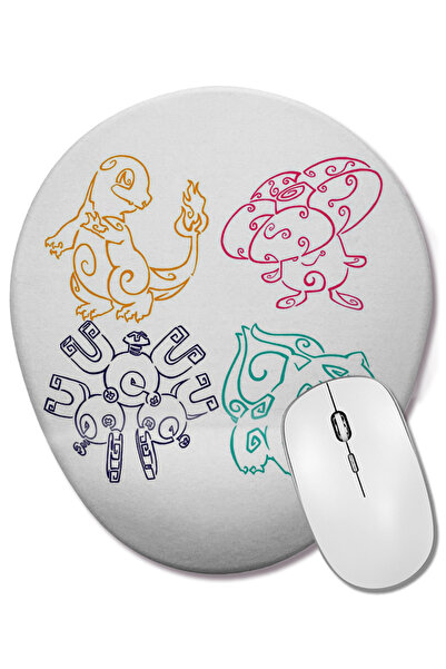 BASKI DÜNYASI Balbazar Pokemon Go Pikachu Mouse Pad oval cu suport pentru înc...