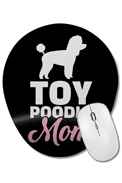 BASKI DÜNYASI Mouse Pad oval Toy Poodle Mom cu suport pentru încheietura mâinii