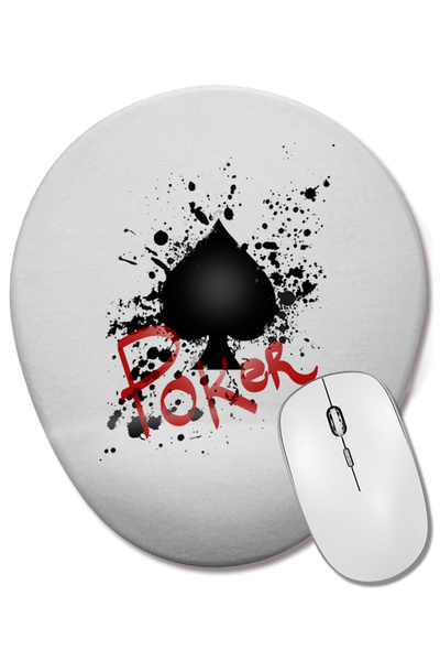BASKI DÜNYASI Mouse Pad oval Poker Splatter cu suport pentru încheietura mâinii