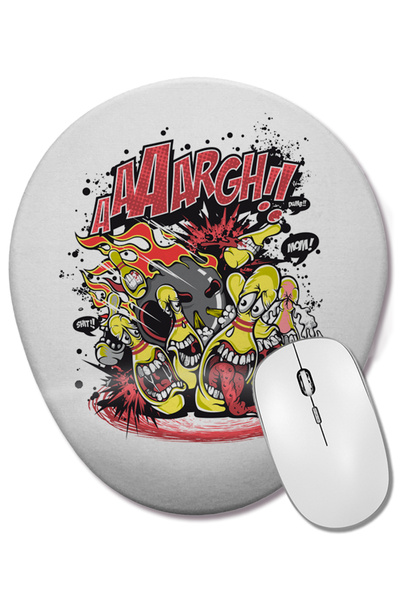 BASKI DÜNYASI Arrgh Boliche Mouse Pad oval cu suport pentru încheietura mâinii