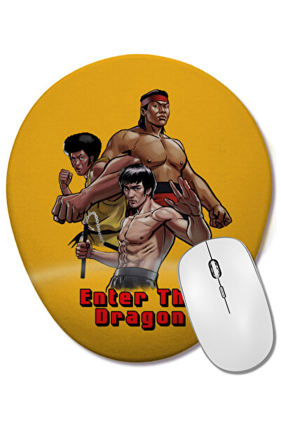 BASKI DÜNYASI Enter The Dragon Mouse Pad oval cu suport pentru încheietura mâinii