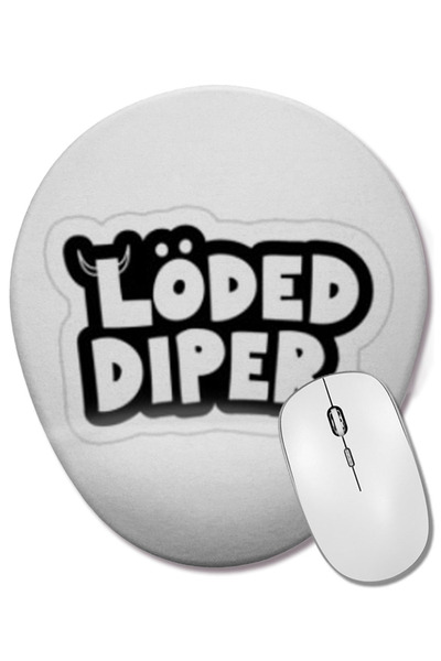 BASKI DÜNYASI Mouse Pad oval Loaded Diaper LOGO cu suport pentru încheietura ...