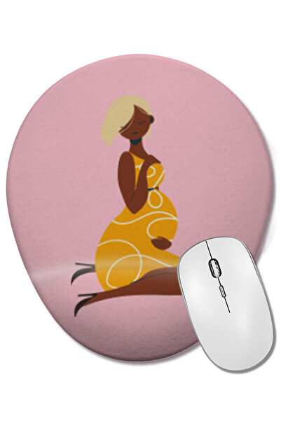 BASKI DÜNYASI Mouse Pad oval pentru Ziua Mamei 2021 cu suport pentru încheiet...