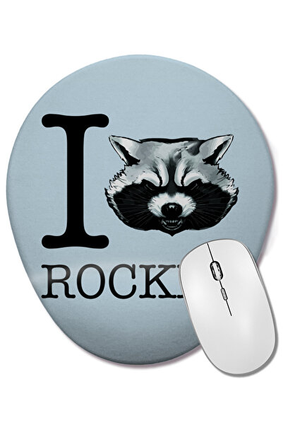 BASKI DÜNYASI Guardians Of The Galaxy I Heart Rocket Raccoon Οβάλ ποντίκι με ...