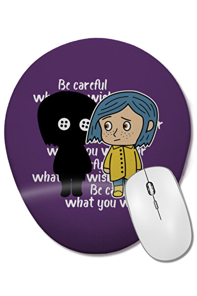 BASKI DÜNYASI Coraline 07 Mouse Pad oval cu suport pentru încheietura mâinii