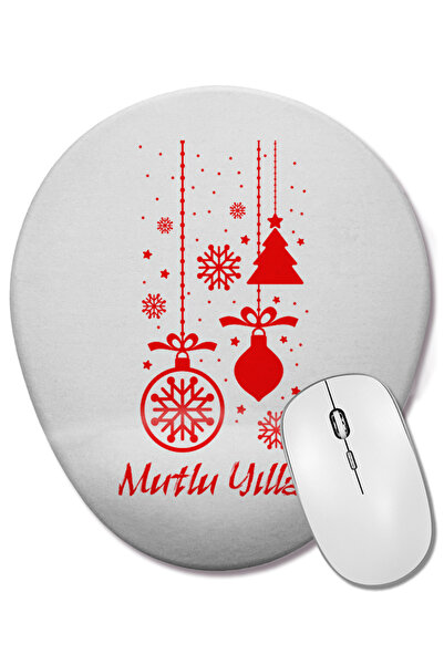 BASKI DÜNYASI Mouse Pad oval cu suport pentru încheietura mâinii cu inscripție Happy Birthday