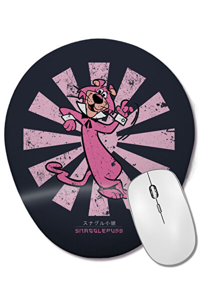 BASKI DÜNYASI لوحة ماوس بيضاوية يابانية قديمة من Snagglepuss مع دعم للمعصم