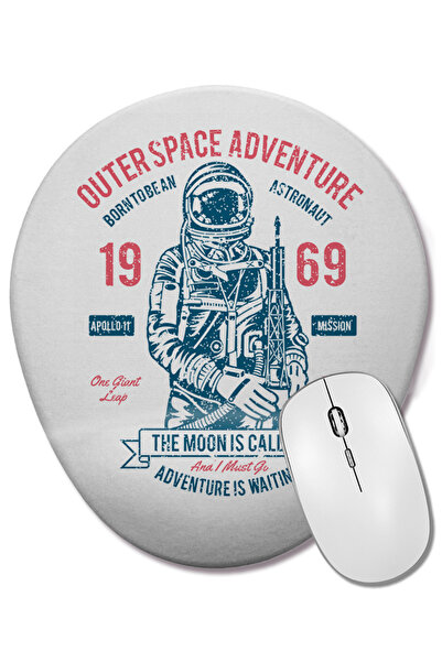 BASKI DÜNYASI Mouse Pad oval Outerspace Adventure cu suport pentru încheietura mâinii