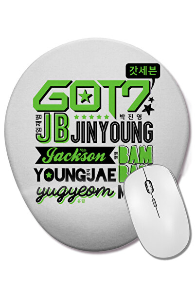 BASKI DÜNYASI Mouse Pad oval Goot7 Font Collage cu suport pentru încheietura ...