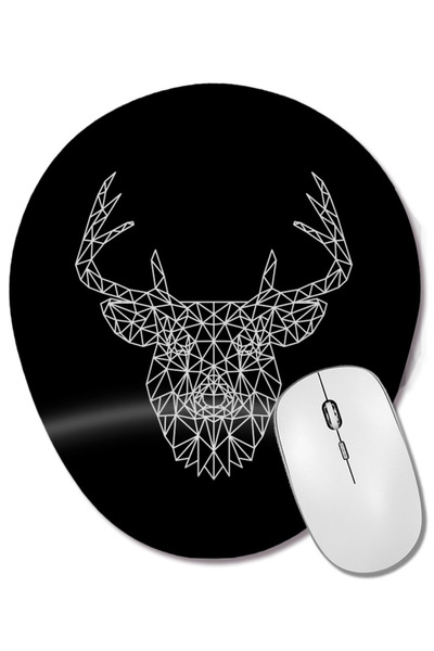 BASKI DÜNYASI Mouse Pad oval Star Animal Stag cu suport pentru încheietura mâ...