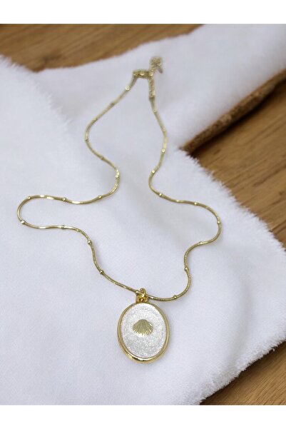 MAC CENTER Işıldayan Deniz Kabuğu Kadın Çelik Kolye Paslanmaz