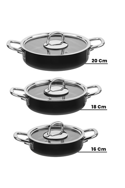 Taç 6 Piece Sahara Black Omelette Set