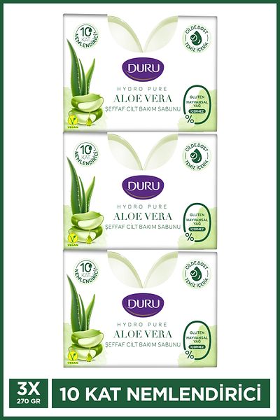 Duru Hydro Pure Aloevera 6 Pieces Soap 3X270 Gr Gluten Free