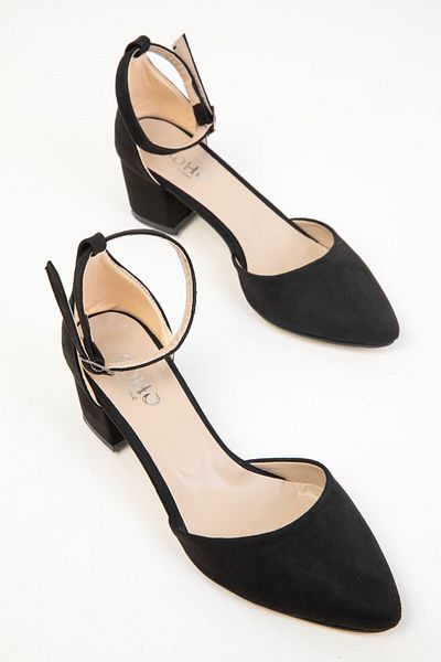 SOHO Black Suede Women's Classic Heeled Shoes 20370