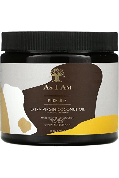 As I Am زيت جوز الهند البكر الممتاز من Pure Oils - 15 أونصة - معصور على البار...