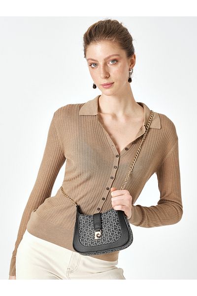 Pierre Cardin Geantă neagră de umăr pentru femei 05PO25Y2010