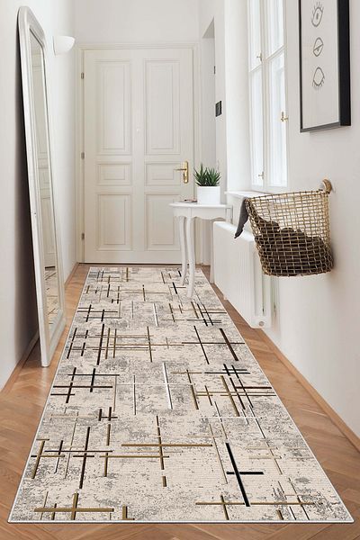 West Home Stain Resistant Modern Cut Kitchen Runner with Washable and Non-Slip Base - Carpet Runner