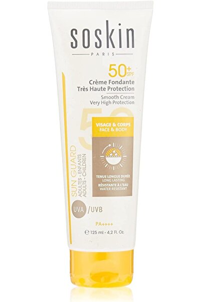 SOSKIN - كريم مرطب للوجه والجسم بعامل حماية من الشمس SPF50 - كريم ناعم للغاية 125 مل