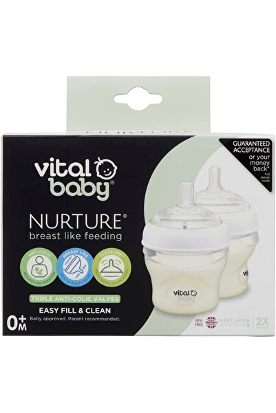 VİTAL BABY زجاجات الرضاعة الطبيعية Vital Baby Nurture، قطعتين، 150 مل