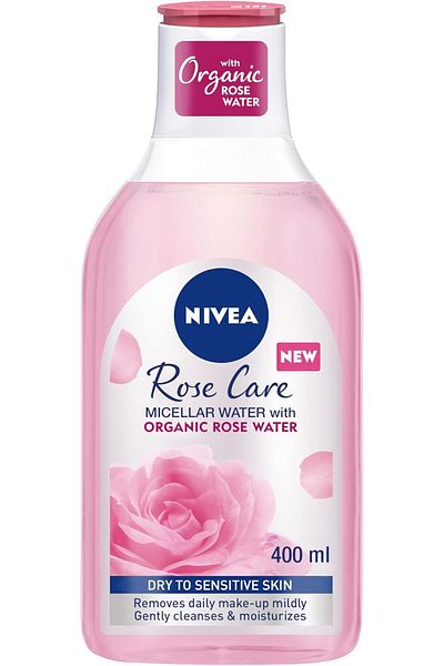 NIVEA Face Micellar Water Mono-phase Makeup Remover, Rose Care with Organic Rose Water, Dry & Sesiti