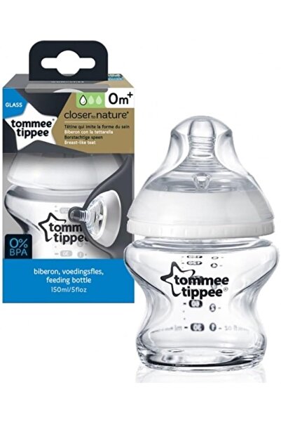 tommee tippee زجاجة رضاعة زجاجية من Closer to Nature، 150 مل × 1 - متنوعة