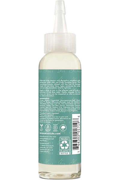 Shea Moisture Scalp Soother Oil Serum for Wig and Weave Tea Tree and Borage Seed Oil Paraben Free Sc