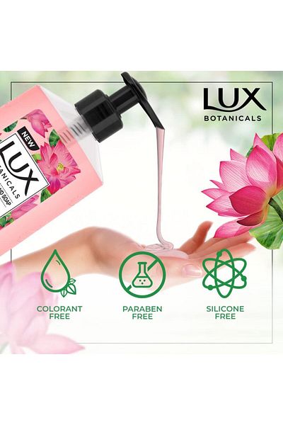 LUX Botanicals Perfumed Hand Wash, For All Skin Types, Lotus & Honey, Hygiene Properties To Effectiv