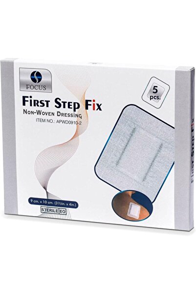 First Step Fix Non-Woven Adhesive Wound Dressing 5 Pieces, 10 cm Length X 9 c...
