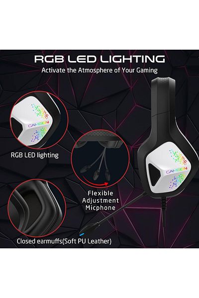 GAMEON Infernus Static RGB Gaming Headset Supportable for PS4/PS5/XBOX ONE/PC, USB+3.5mm Connectivit