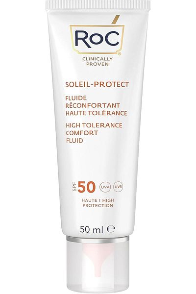 Roc RoC - Soleil-Protect Fluido Confort de Alta Tolerancia SPF 50 - Crema Hidratante Facial - Protector