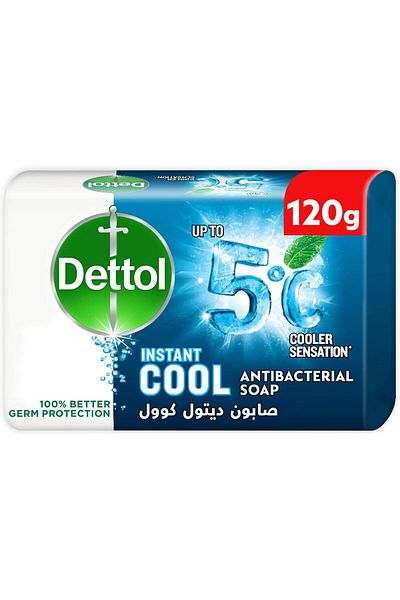 Dettol Instant Cool Anti-Bacterial Bathing Soap Bar for Up To 5 Degree Cooler Sensation, Protects Ag